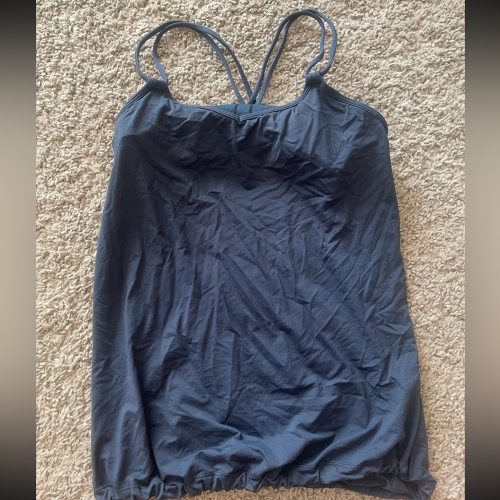 Lululemon Navy Blue Tank Top with Sport Bra Size 4